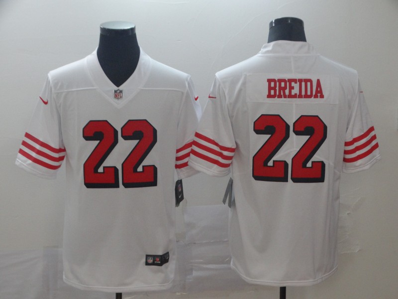 Men's San Francisco 49ers Matt Breida #22 White Jersey Men's San Francisco 49ers Matt Breida #22 White Jersey